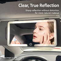 Miroir de maquillage LED portable pliable à clipser sur pare-soleil de voiture, installation facile, accessoire cosmétique pour intérieur de voiture