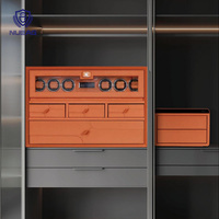 Design moderne rotation silencieuse fenêtre ronde panneau de verre déverrouillage intelligent 6 fentes remontoir de montre d'empreintes digitales
