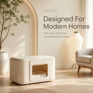 Mesa Auxiliar Moderna Estilo Crema para Gatos, Nido Multifuncional para Mascotas, Mesa Auxiliar para Compartir con Humanos y Mascotas, Mueble para Gatos Pequeños - Product Image 3