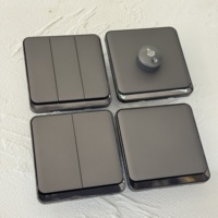 Interruptor de Luz de Pared Europeo 16A 2026, Nuevo Panel de 86 PC, Regulador de Intensidad, Ventilador, 250V 13A, Enchufe Universal UK, USB-C, Eléctrico, Gris, Moderno
