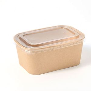 Bol alimentaire jetable en papier kraft écologique avec couvercle, compatible micro-ondes, pour le camping et les plats à emporter rapides - Product Image 3