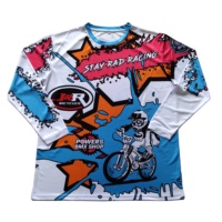 Jersey Motocross Kustom Lengan Panjang Kaos Balap BMX Cetak Sublimasi Bernapas Cepat Kering Pakaian Dewasa Unisex