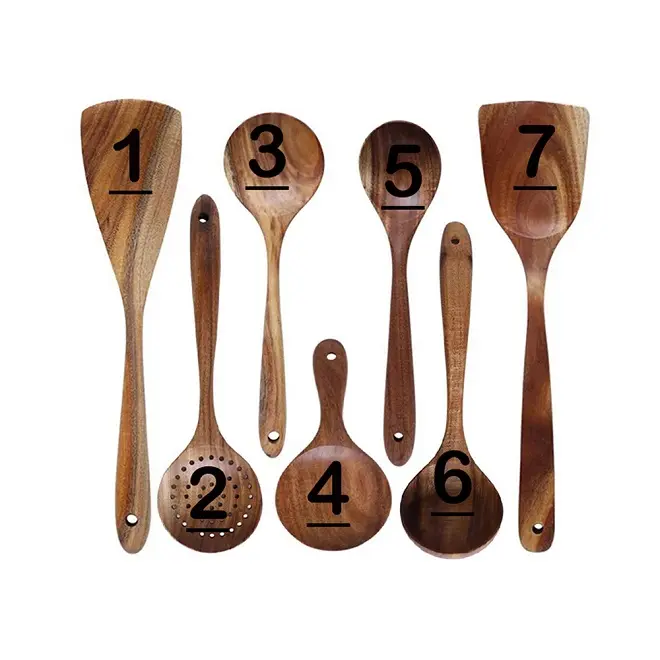 Hoge Kwaliteit Aangepaste Houten Keuken Tool Set Houten Lepel Set Mini Houten Lepel