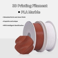 Filamen Printer 3D PLA Tekstur Marmer Asli Bambu 175mm RFID Bambu Lab Seri X1/P1/A1 1KG (22lbs) Putih Marmer 13103