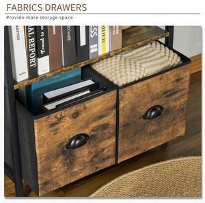 Combohome आधुनिक प्राचीन लकड़ी उम्दा तह सजावटी औद्योगिक धातु लकड़ी सीढ़ी बुकशेल्फ़ लकड़ी स्टील बुक शेल्फ - Product Image 5