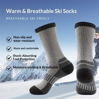 Chaussettes de ski tricotées transfrontalières automne-hiver, épaisses, à fond éponge, absorbant la transpiration, antidérapantes, chaudes, ODM, pour la randonnée et le snowboard
