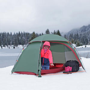 Tente de randonnée quatre saisons YFTB022, double couche, 1-2 personnes, imperméable, pour camping et alpinisme, jaune-vert, 310x210x125cm - Product Image 2