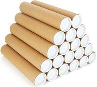 Tubos de Cartón para Envíos con Tapas, para Guardar Pósters, Planos, Obras de Arte y Documentos, Empaquetados en Cartón