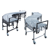 Convoyeur à rouleaux de roue de patin en plastique mobile en acier inoxydable manuel télescopique flexible extensible alimenté par gravité