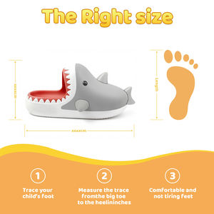 Sabots de jardin en EVA pour enfants unisexes, motif requin de dessin animé, antidérapants, légers, chaussures de plage et d'eau avec breloques DIY pour tout-petits garçons et filles - Product Image 5