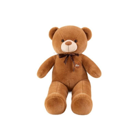 Adorable ours en peluche en polyester de qualité supérieure, décoré de rubans, doux et esthétique, compagnon d'intérieur câlin pour jeunes femmes, rembourrage en coton PP