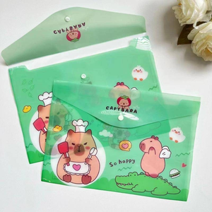 12 miếng capybara phim hoạt hình A4 tập tin Túi kiểm tra trong suốt giấy lưu trữ văn phòng phẩm túi PP khóa văn phòng thông tin tập tin Túi - Product Image 6