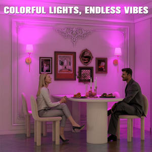 Scandinavische moderne wandlamp met aanraakbediening LED-achtergrondverlichting voor woonkamer Kleurrijke stoffen kap dimbaar - Product Image 5