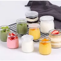 Glass Jars, KAMOTA 40 PACK 6 oz Yogurt Jars With PE Lids, Glass Pudding Jars  for