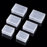 Boîte d'emballage transparente en PP, rectangulaire, à angle droit, petite taille, pour le rangement de bijoux, montres, outils, cartes, boîte en plastique
