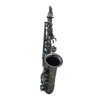 Professional Eb Alto Saxophone Matte Black Nickel Keys Hand Engraved Brass Body Woodwind Instrument for Performance