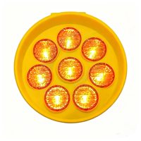 Écran LED Solaire IP65 Étanche -20~80°C pour Poteau, avec Stroboscope Séquentiel Synchrone et Lumière d'Avertissement de Circulation en Forme de Tournesol
