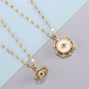 Collar De Acero Inoxidable No Fade Stainless Steel Necklace Rotating Zircon Eye <b>Titanium</b> Steel Clavicle <b>Chain</b> Necklace - Product Image 2
