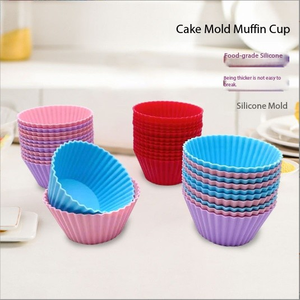 Moldes Redondos de Silicona para Muffins de 7 cm - Moldes para Hornear de Silicona de Grado Alimenticio, Resistentes al Calor -40°C ℃   hasta 230 ℃   Antiadherente y Fácil de Desmoldar - Product Image 5