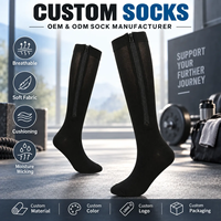 Nouvelles chaussettes de compression à fermeture éclair, chaussettes de sport longues et élastiques pour la course à pied et les activités de plein air
