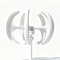 Petit générateur éolien en forme de lanterne 600W à axe vertical en spirale à aimant permanent pour système d'énergie éolienne domestique hors réseau