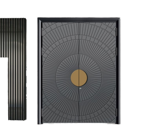 Porta d'Ingresso Doppia in Metallo di Lusso Personalizzata con Pannello in Vetro dal Design Moderno, Ingresso Sicuro per Ville e Residenze di Lusso - Product Image 1
