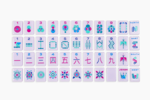 Classic <b>Mahjong</b> Tiles <b>Set</b> Plastic Portable Game For 4 Players With Joker And Wind Tiles - Product Image 1
