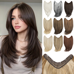 Extension <span class=keywords><strong>per</strong></span> Capelli Sintetici all'Ingrosso, Lisci e Ondulati, con Clip a V Invisibili, Biondi, <span class=keywords><strong>per</strong></span> Donna - Product Image 1