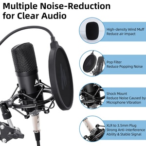 ไมโครโฟนแบบมีขาตั้ง,ไมโครโฟนสำหรับบันทึกเสียงคุณภาพดี - Product Image 3