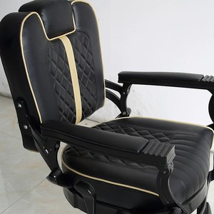 Sillón de Barbería Clásico de Lujo, Estilo Europeo Retro, Negro, con Base Giratoria de 360 Grados, Ajustable - Product Image 6