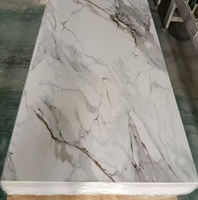 Panel & Papan Dinding Alternatif Marmer PVC Ukuran 4X8 FT Harga Grosir, Lapisan UV Mengkilap Tinggi