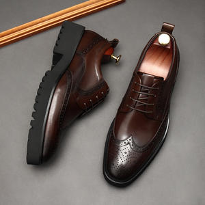 Chaussures habillées en cuir de vache véritable à enfiler pour hommes, à bout pointu, avec semelle extérieure en caoutchouc antidérapante, soutien de la voûte plantaire, respirantes et imperméables - Product Image 3