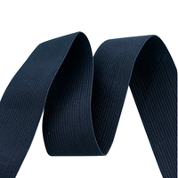 Vente en gros de bande élastique en tricot plat en 15mm 20mm 25mm 30mm 40mm et 50mm noir et blanc