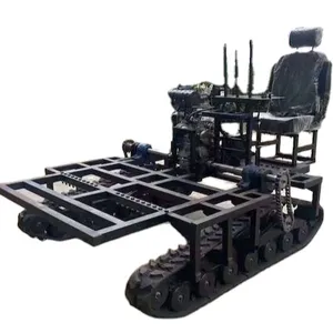 Rubber Tracked Chassis Undercarriages Platform Electric Motor Drive Tracked Undercarriage Black Hot Product 2019 Provided 7 Days