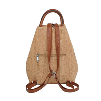 Sac à dos en cuir de liège style bohème chic pour femme, design naturel imperméable pour la plage et les voyages