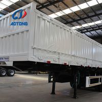 Semi-remorque à ridelles en acier de 3, 4 essieux, 40 pieds (13m, 12,5m), capacité 30-60 tonnes, à vendre