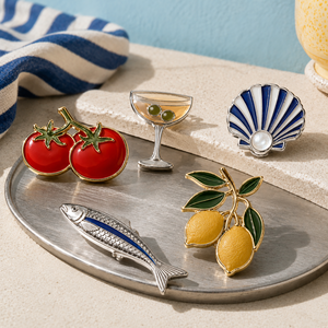 Broches de Verano Europeos, Insignias Metálicas de Viaje Mediterráneo para Moda de Resort y Recuerdos - Product Image 2