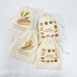 Recyclable White Cotton <b>Drawstring</b> Food Storage <b>Pouch</b> 15*20cm - Product Image 5