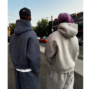 Fabricants de sweats à capuche pour hommes, poids lourd personnalisé 500 g/m² à épaules tombantes, sweats à capuche en coton vierge coupe large pour hommes - Product Image 1