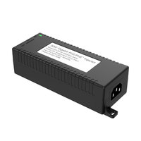 محول طاقة عبر الإيثرنت جيجابت 30 واط 52 فولت 0.58 أمبير بلاستيكي بمنفذين RJ45 IEEE802.3af/at توصيل وتشغيل لكاميرات IP وأجهزة الاتصال اللاسلكي والهواتف