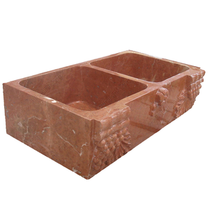 Évier de cuisine en marbre rouge, pierre à Double bol, prix Direct d'usine, nouveau - Product Image 1