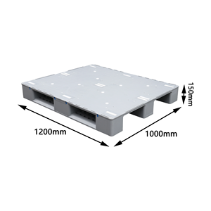 Palé de plástico industrial blanco JOIN, Palé de plástico de cubierta plana apilable de carga pesada de 1200x1000mm - Product Image 1