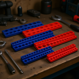 Ensemble d'organisateurs de douilles magnétiques 6 pièces 1/4 3/8 1/2 pouce, plateau de rangement d'outils métriques et SAE en plastique pour atelier - Product Image 2