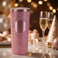 Bouteille d'eau tendance 2026, virale et scintillante |   Gobelet isotherme de luxe 17 oz orné de diamants |   Articles de fête esthétiques pour boissons