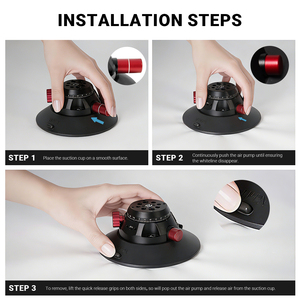 Multi Scene 6-inch Aluminum Alloy Suction Cup <strong>Camera</strong> Mount <strong>360</strong> Adjustable <strong>Rotating</strong> Scale 1/4'' Thread Quick Release Universal - Product Image 4