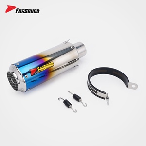 <span class=keywords><strong>Precio</strong></span> de Fábrica Forsound: Accesorios Modificados para Kawasaki <span class=keywords><strong>Ninja</strong></span> 400, Silenciador de Escape Corto Estilo Trick Star en Azul Quemado - Product Image 2