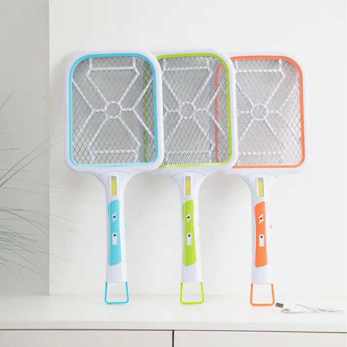 New arrival home used electric rechargeable swatter bug zapper mosquito killer with COB light