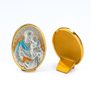 Figura Decorativa de San José y <span class=keywords><strong>Jesús</strong></span> en Acero Inoxidable, Hecha a Mano, Personalizable, Artesanal, Espiritual, Religiosa para el Hogar - Product Image 1