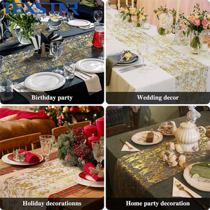 11inch Polyester kim loại vàng lưới cuộn cho bảng Runner CuộN Bảng trang trí cho đám cưới, sinh nhật, tiệc, Giáng sinh - Product Image 5