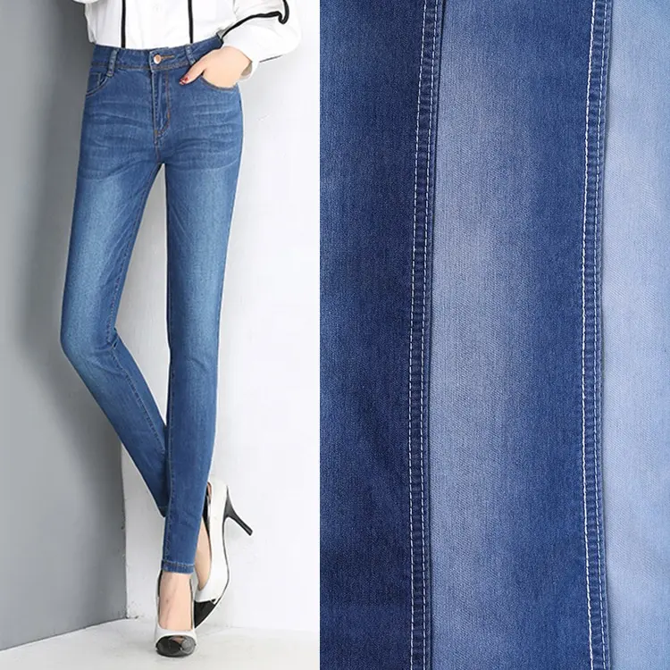 Nhà Sản Xuất 32S Polyester Bông Spandex Denim Vải Rửa Sạch Vải Denim Cho Quần Jeans